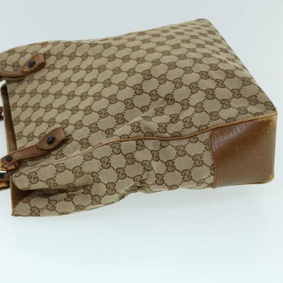 GUCCI GG Canvas Bamboo Hand Bag Beige 112530 Auth yk8569 - Picture 4 of 16